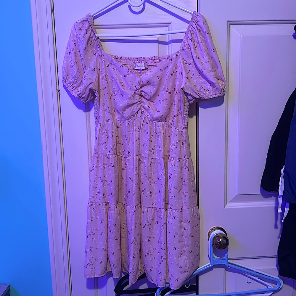 Barley used pink floral spring dress